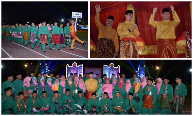 Walikota Jambi, Sy Fasha menghadiri pembukaan MTQ TIngkat Provinsi di Tanjabtim.