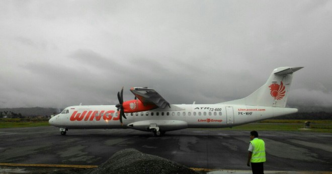 Pesawat Wing Air Mendarat di Bandara Depati Parbo.