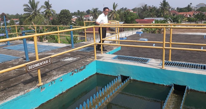 H Bakri saat tinjau IPA PDAM Tanjung Sari.