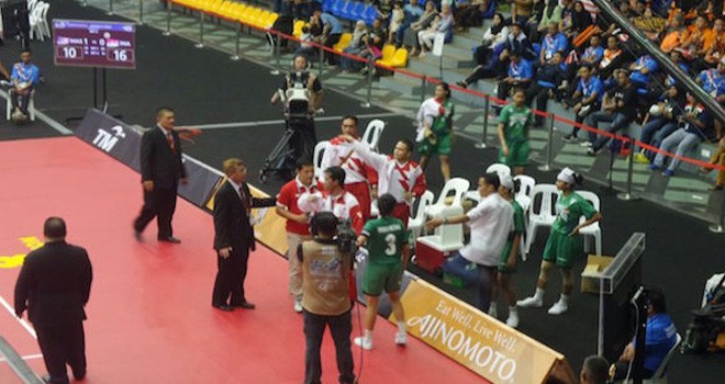 Suasana saat timnas takraw indonesia protes. Foto : Tim Komunikasi Kemenpora