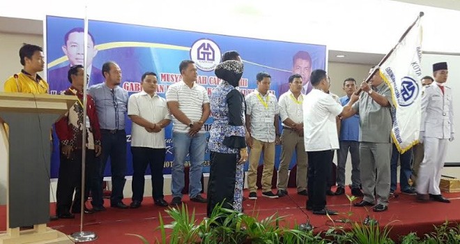 Pelantikan ketua Gapensi Kota Jambi di Novita Hotel.