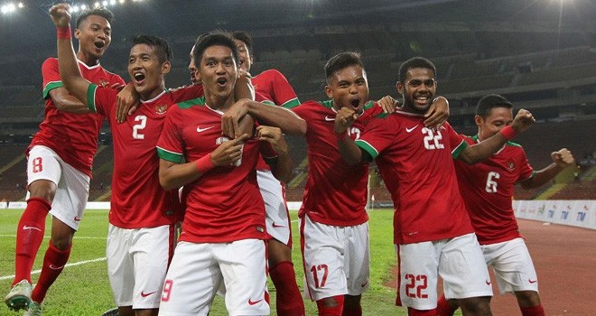 Timnas U-22 Indonesia berhasil melaju ke semifinal sepak bola SEA Games 2017. (Hendra Eka/Jawa Pos)