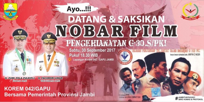 Pemprov Jambi Gelar Nobar Film G30S PKI .