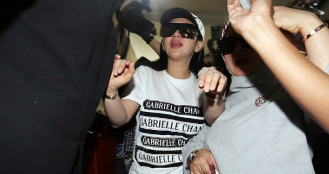 Syahrini saat dibareskrim Polri.