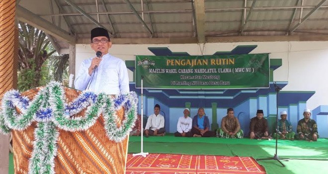 Acara pengajian rutin yang dihadiri oleh ribuan umat Nahdatul Ulama se Kecamatan Mestong.