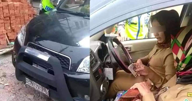 Screanshot video dua orang ASN yang bersitegang dengan Polisi Lalu Lintas Polresta Jambi.
