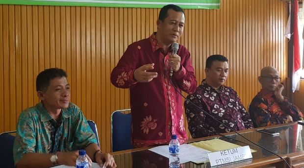 BBS menyampaikan sambutan paska terpilih sebagai Ketua dalam Musprovlub PTMSI Provinsi Jambi