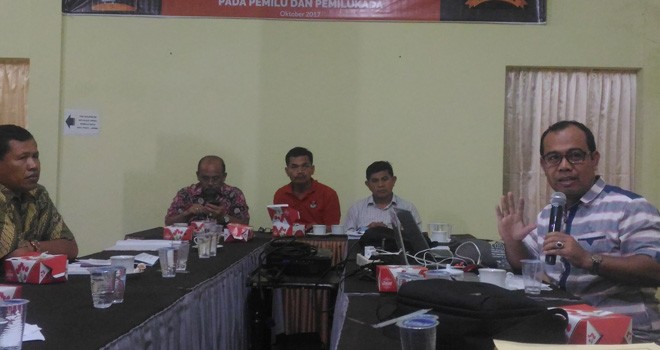 Komisi Pemilihan Umum (KPU) Provinsi Jambi ketika menggelar rapat koordinasi bersama pihak terkait,  Sabtu (28/10) kemarin.