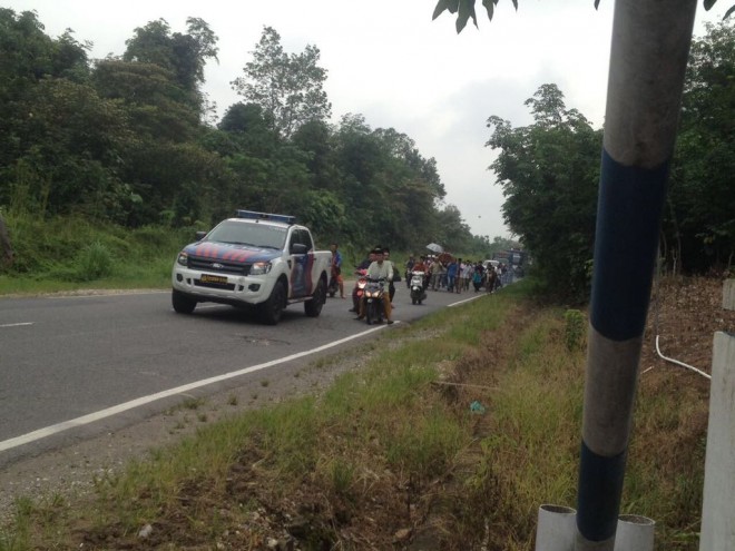 Pengawalan yang dilakukan anggota Sat PJR Polda Jambi.