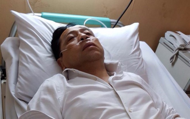 MASUK RS LAGI: Setnov saat menjalani perawatan di RS Medika Permata Hijau, Jakarta, (TIM PENGACARA SETYA NOVANTO FOR JAWA POS)