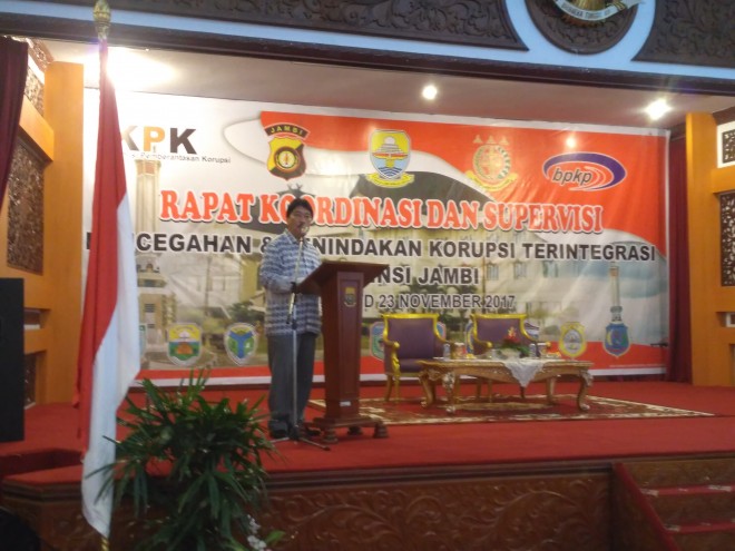 Rapat Koordinasi dan Supervisi Pencegahan dan Penindakan Korupsi Terintegrasi bersama Pemerintah Provinsi Jambi.