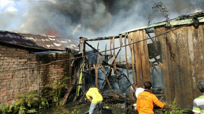 Kebakaran di Kuala Tungkal. 
