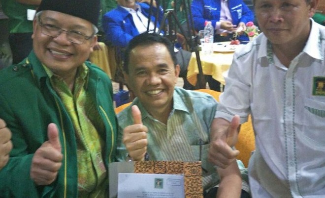 Kegembiraan Adi Rozal dan Ami Taher usai menerima rekomendasi dari PPP