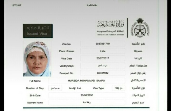 Screenshot surat keterangan dari rumah sakit di Arab Saudi.
