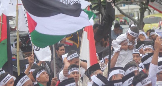 Aksi Bela Palestina. Foto : JPNN.com