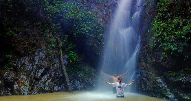 Salah satu sektor wisata air terjun yang ada di Tanjug Jabung Barat.