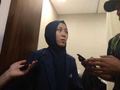 Afifa salah seorang korban runtuhnya plafon selasar BEI (Evi Ariska/ JawaPos.com)