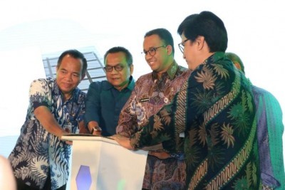 Gubernur DKI Jakarta Anies Baswedan memimpin groundbreaking Rumah DP 0 Rupiah di Pondok Kelapa, Jakarta Timur, Kamis (18/1). (Dok. Dinas Kominfotik DKI)