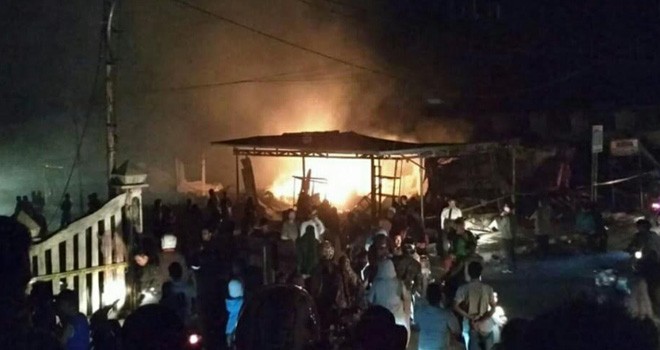 Api Masih Menyala di Lokasi Kebakaran Pasar Sungai Penuh.