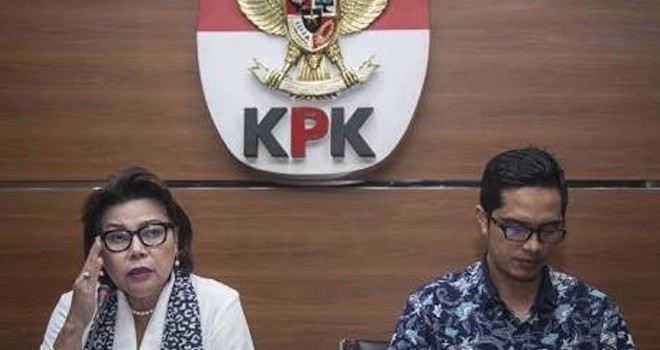Jumpa pers yang dilakukan  di gedung KPK, Jumat sore (2/2).