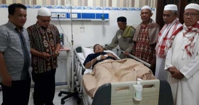 Menteri Agama Lukman Hakim Saifuddin saat dirawat di Instalasi Gawat Darurat (IGD) RSUD Abdul Rivai.