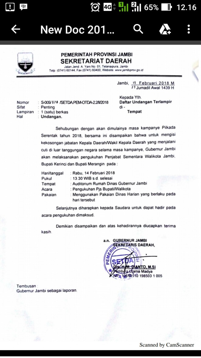 Ini dia undangan untuk palantikan besok yang sudah beredar