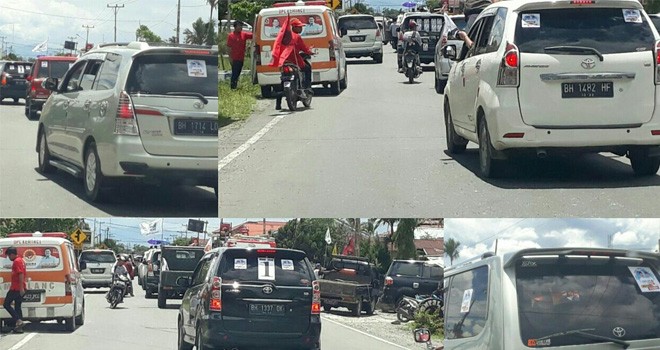 Mobil konvoi Pilkada Damai tim ZA