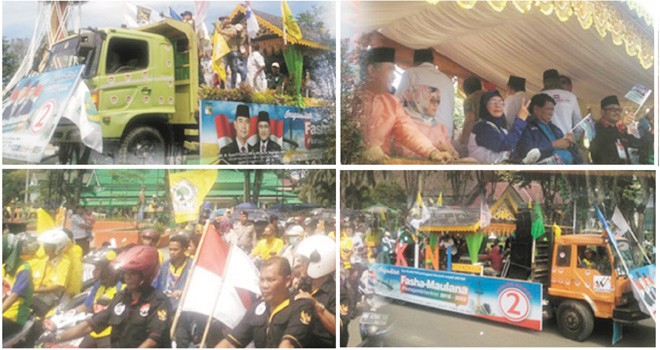 foto-foto iring-iringan pawai kampanye damai Pilwako Jambi 2028