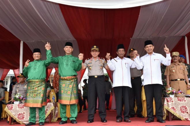Deklarasi Pilkada beradab 2018 di Mapolresta Jambi.