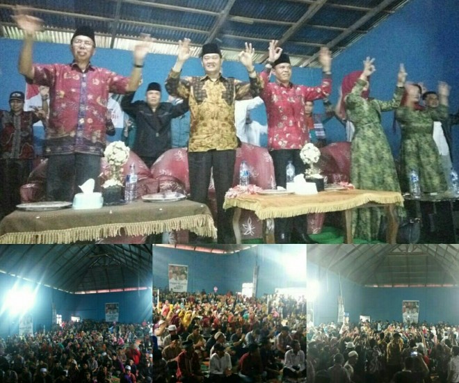 Massa pendukung Zainal Abidin dan Arsal Apri