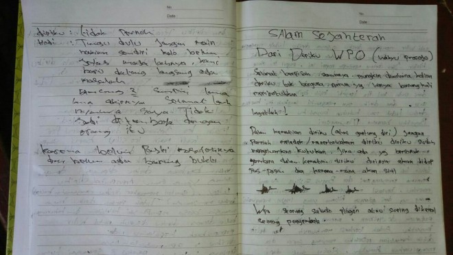 Surat terakhir korban