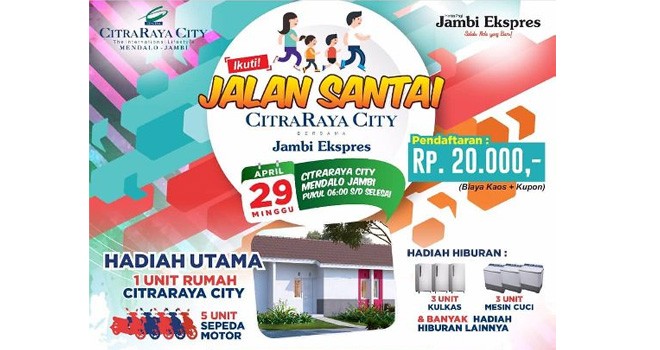 CitraRaya City (CRC) Mendalo-Jambi dan Jambi Ekspres menggelar jalan santai. 