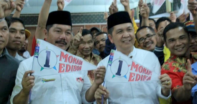 Pasangan calon bupati dan wakil bupati Kerinci Monadi-Ediosn.