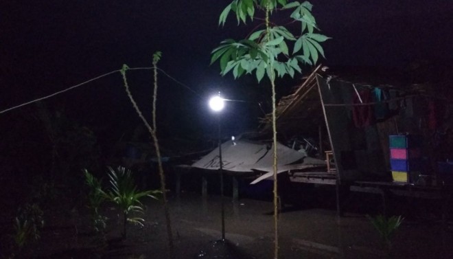 Dua Rumah di Suak Labu di terpa Angin Puting Beliung.