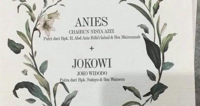 Undangan pernikahan Jokowi dan Anies.