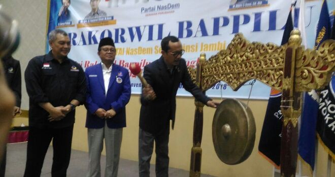 Rapat Kerja Wilayah (Rakorwil) DPW NasDem diaula Hotel Ratu, Selasa (27/3).