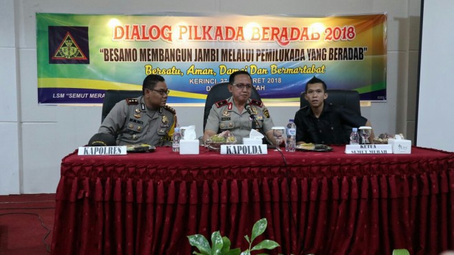 Kapolda Pimpin Dialog Pilkada Beradab 2018 di Kerinci