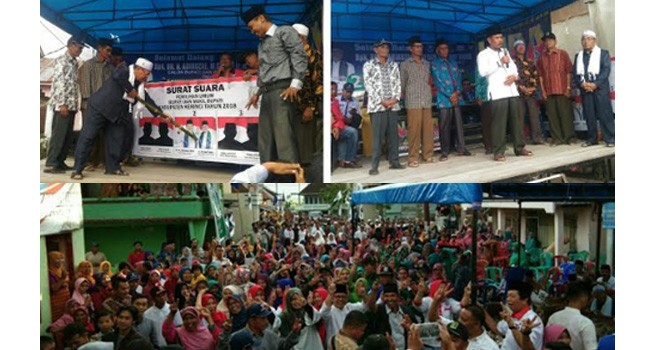 Masyarakat 9 Desa Kecamatan Air Hangat Timur Tetap Setia Dengarkan Visi dan Misi Paslon ADAM.