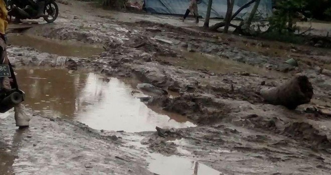 Kondisi Jalan Milik Provinsi Jambi di Pengabuan.