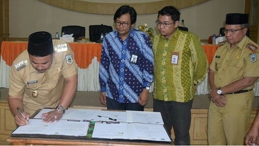 Penandatanganan MoU dan Perjanjian Kerja Sama Pemda Kabupaten Sarolangun antara Badan Pengkajian dan Penerapan Tekonologi (BPPT) dan PT Intens beberapa waktu lalu.