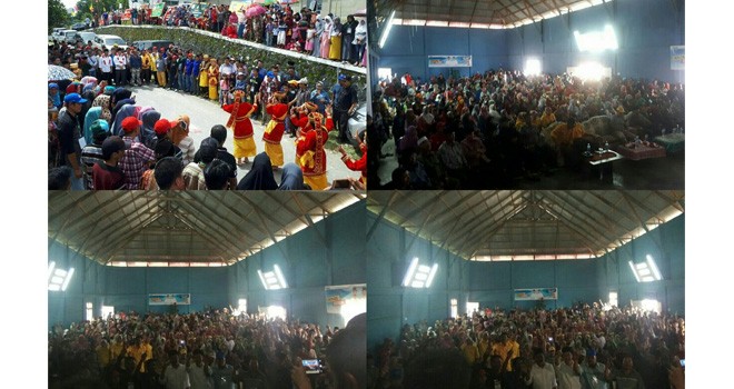 Kampanye dan sekaligus pelantikan tim Tanco di Ujung Pasir, Kecamatan Danau Kerinci, Minggu (15/4).