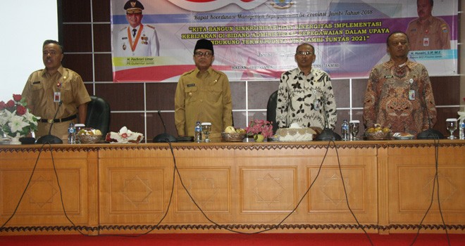 Rapat Koordinasi managemen kepegawaian se-Provinsi Jambi tahun 2018. 