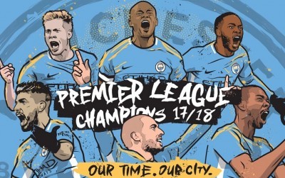 Manchester City akhirnya pastikan titel juara Premier League dengan menyisakan 5 laga. (Twitter Man City)