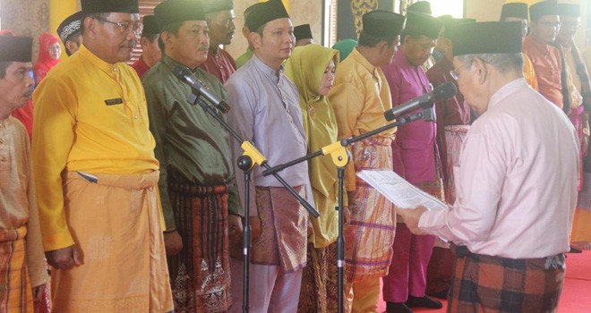 Pelantikan Pengurus Lembaga Adat Melayu (LAM) Jambi Kabupaten Tanjung Jabung Barat masa bakti tahun 2017 - 2022.