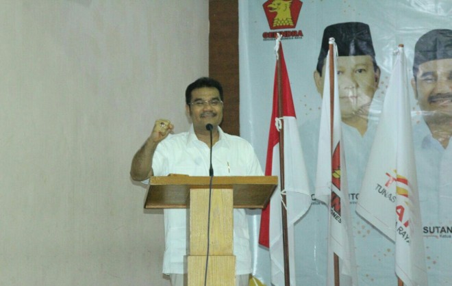 Ketua DPD Partai Gerindra Provinsi Jambi Sutan Adil Hendra (SAH)