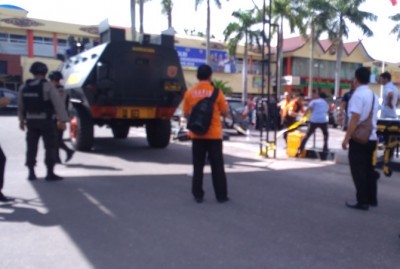 Suasana Mapolda Riau setelah mendapat serangan terduga teroris (Virda Elisya/JawaPos.com)