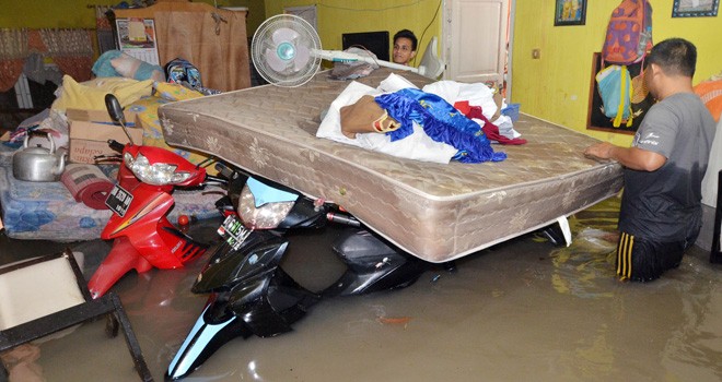 Salah Rumah di Kota Jambi yang Terendam banjir.