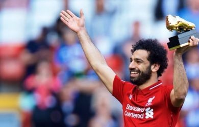 Mohamed Salah raih Golden Boot Liga Primer Inggris dengan menjadi top skor 32 gol bersama Liverpool musim ini @lcf/twitter)