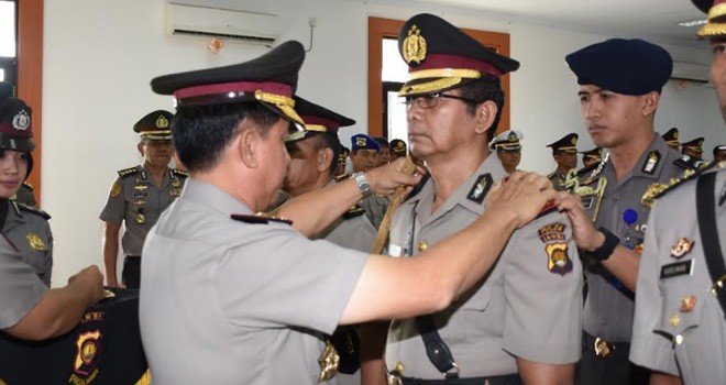 Kapolda Muchlis saat Pimpin Sertijab Sejumlah Pejabat Polda Jambi.