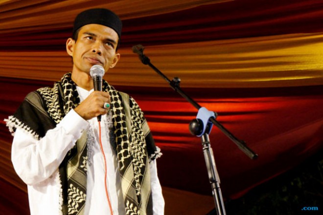 Ustad Abdul Somad atau UAS sewaktu mengisi ceramah di Aceh belum lama ini (Murti Ali Lingga/JawaPos.com)